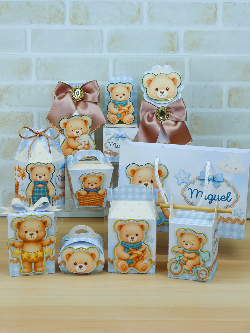 Personalized Party Favor Box Kit – Brown Bear