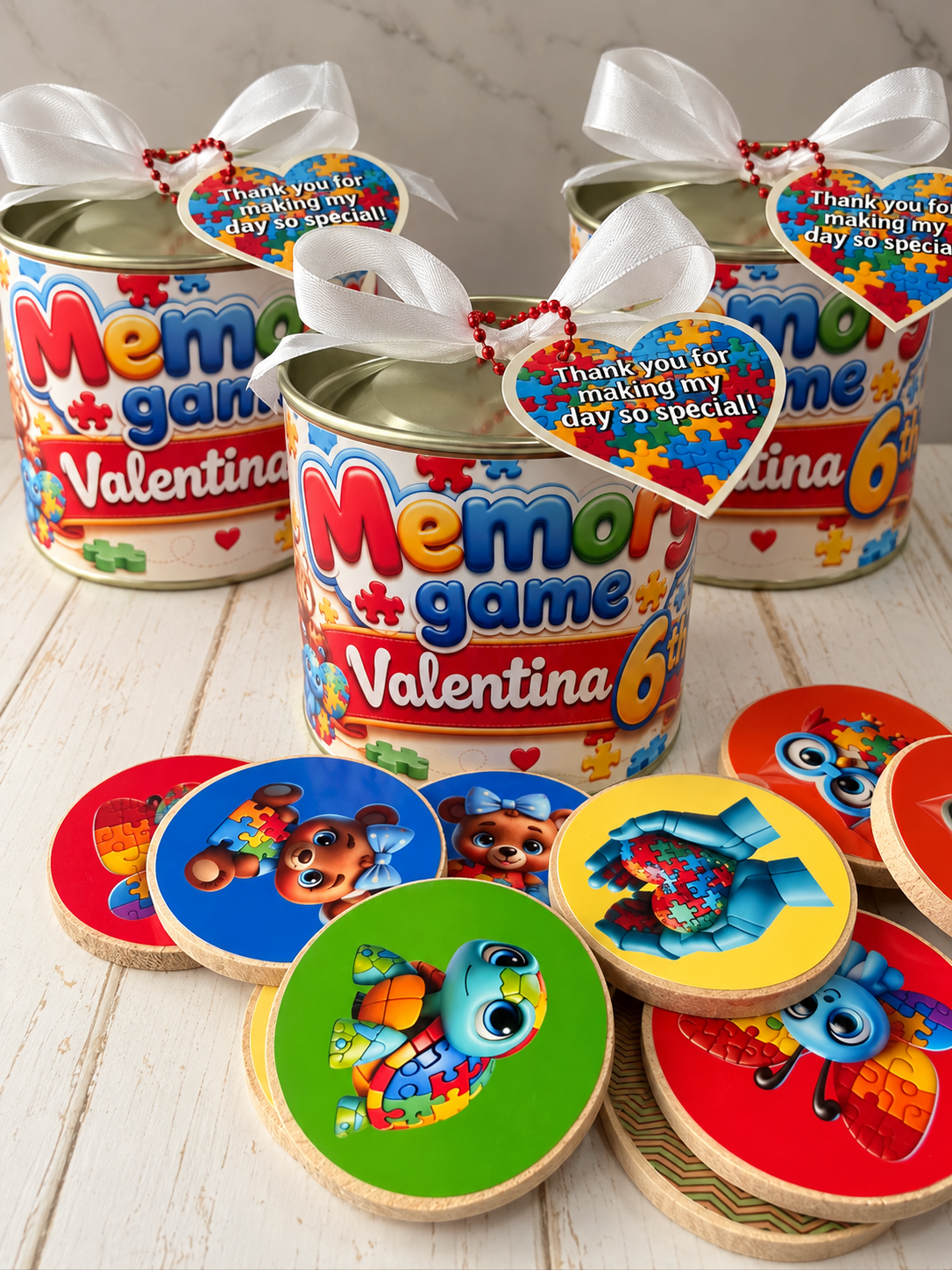 Personalized Memory Game in Keepsake Tin – Kids Party Favor
