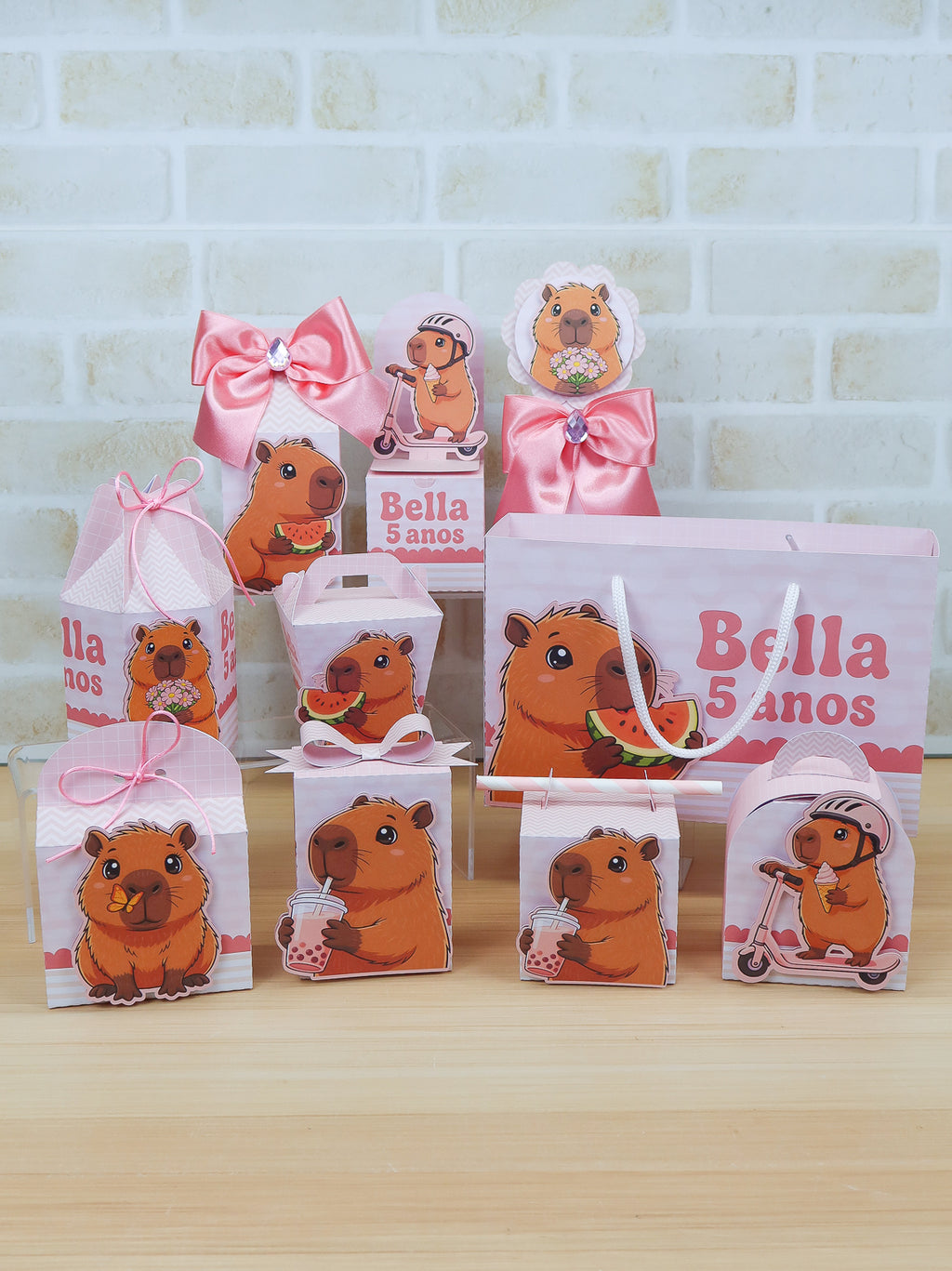 Personalized Party Favor Box Kit – Pink Capybara