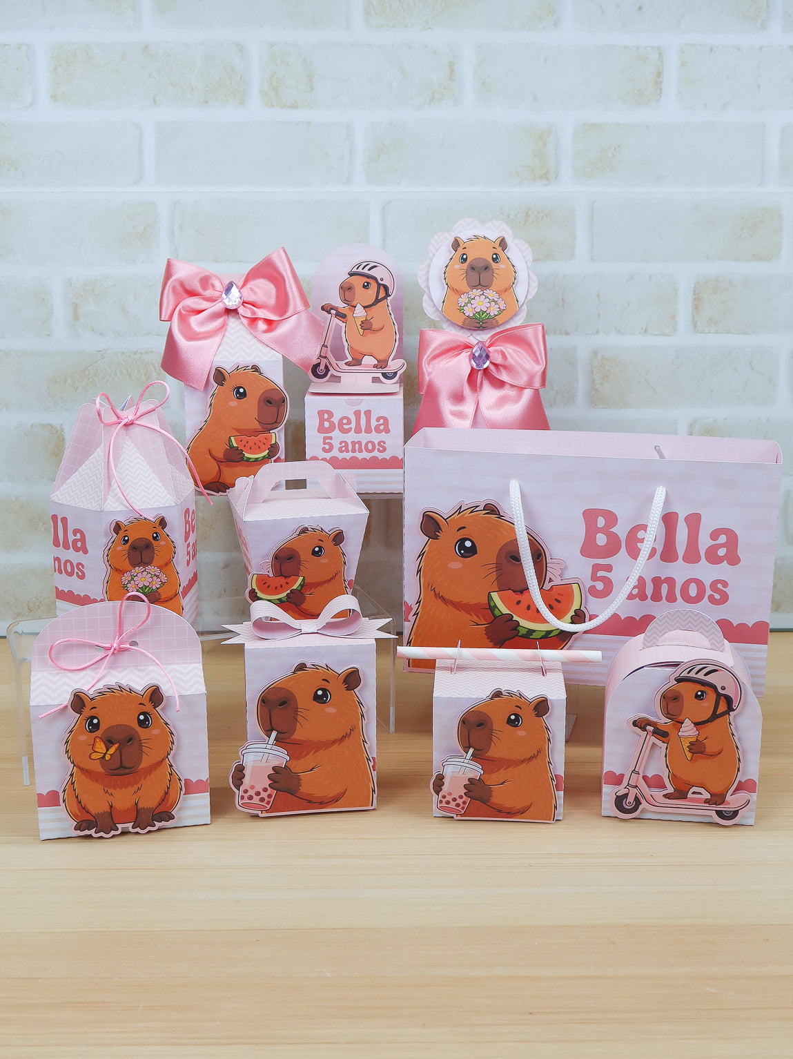 Personalized Party Favor Box Kit – Pink Capybara