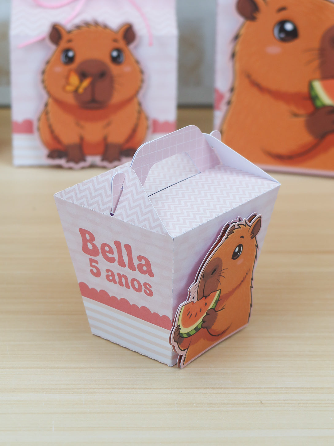 Personalized Party Favor Box Kit – Pink Capybara – photo 5