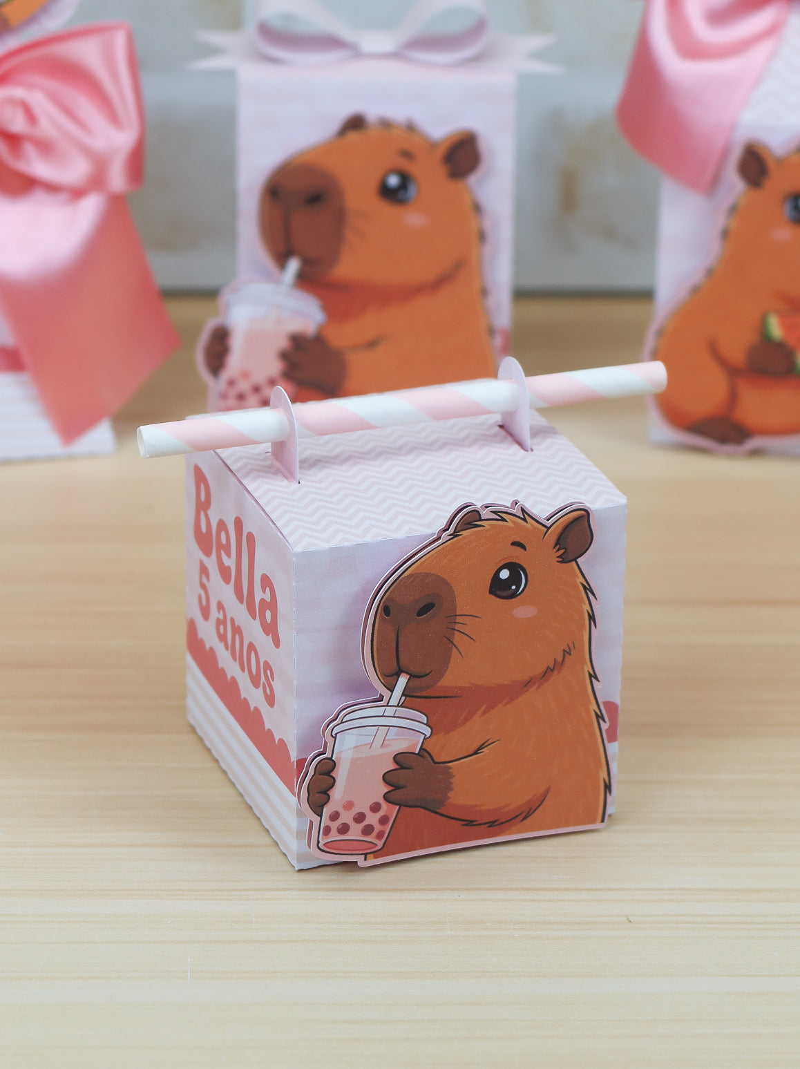 Personalized Party Favor Box Kit – Pink Capybara – photo 9
