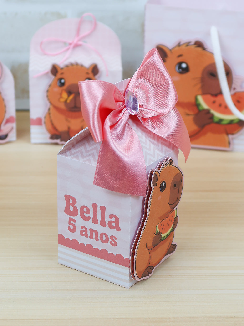 Personalized Party Favor Box Kit – Pink Capybara – photo 2