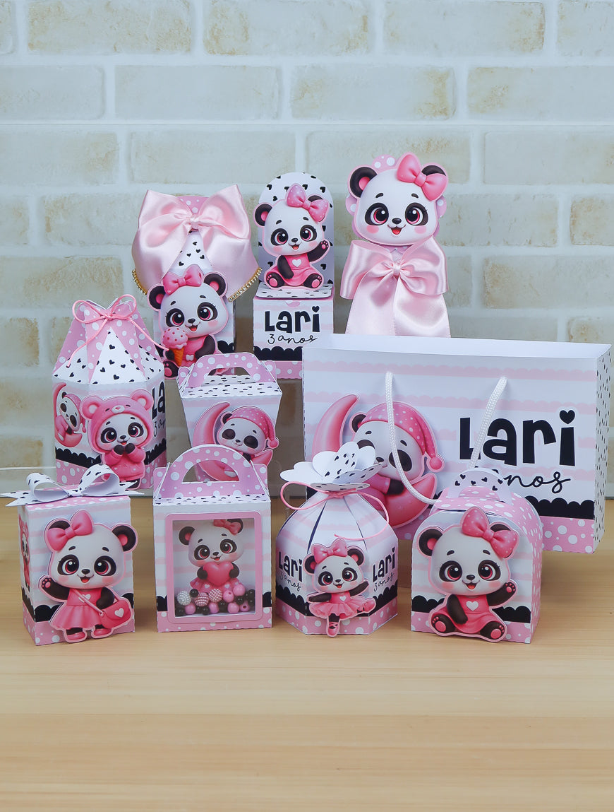 Personalized Party Favor Box Kit - Little Panda