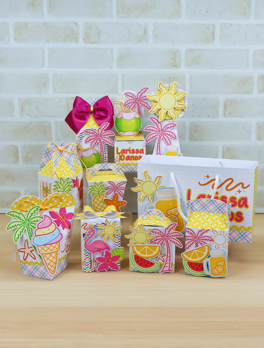 Personalized Party Favor Box Kit – Colorful Summer