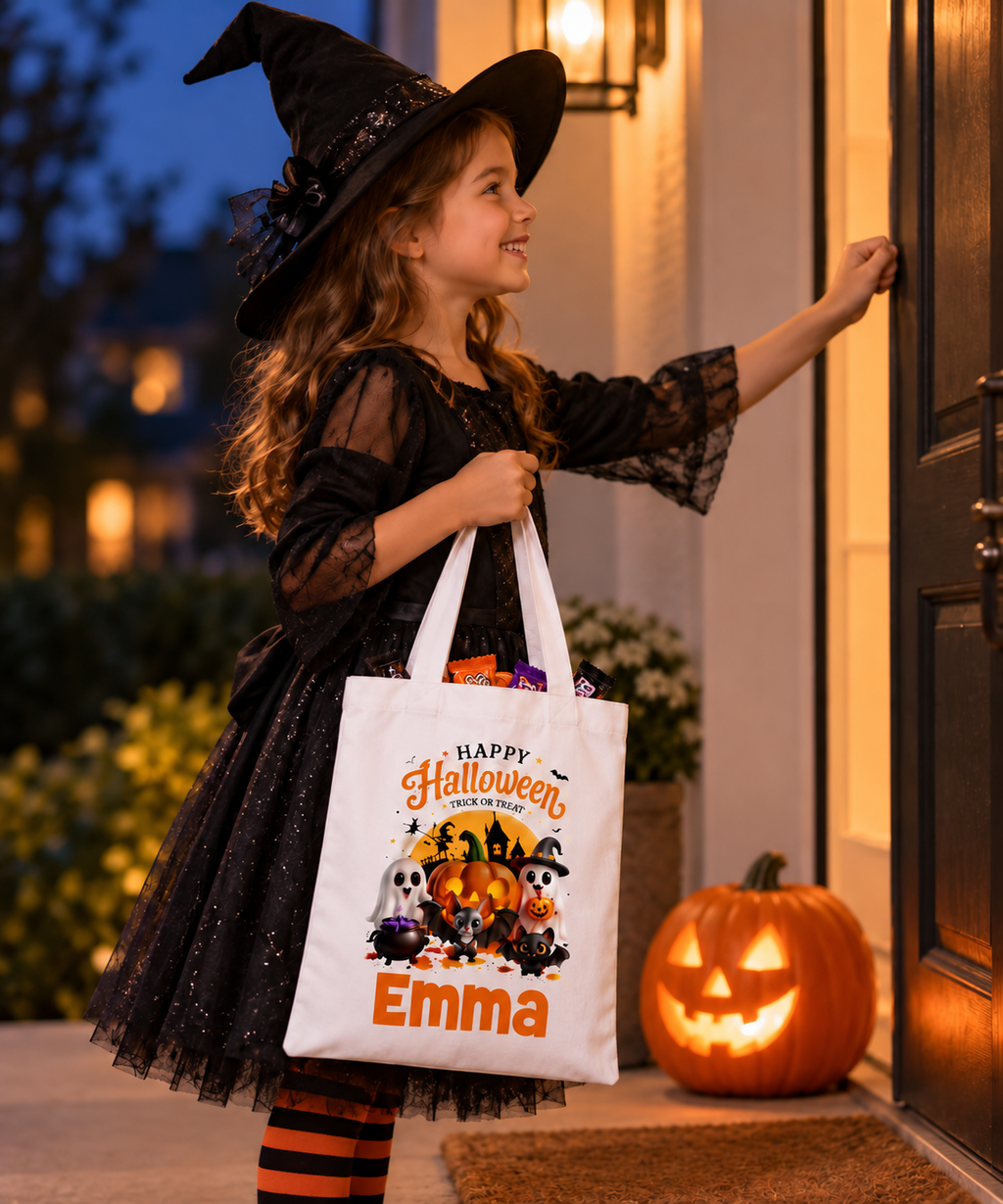 Personalized Halloween Trick-or-Treat Bag with Mini Flashlight