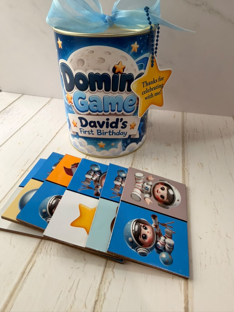 Personalized Domino Game in Keepsake Tin – Kids Party Favor – photo 4