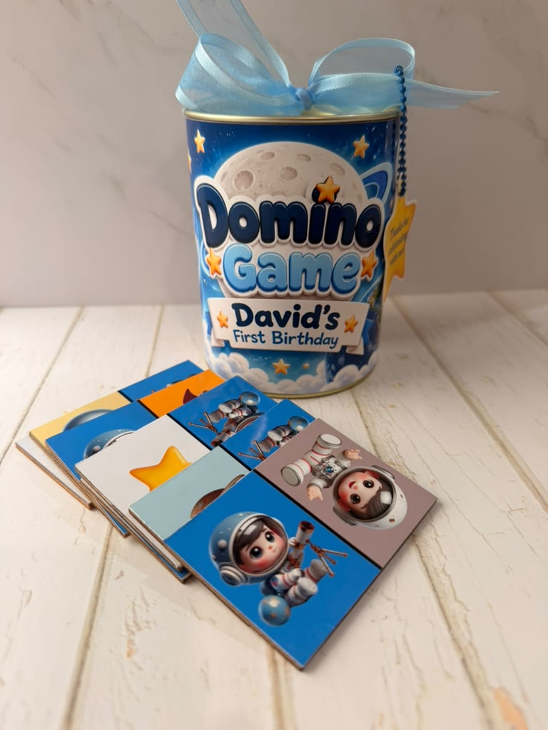 Personalized Domino Game in Keepsake Tin – Kids Party Favor – photo 3