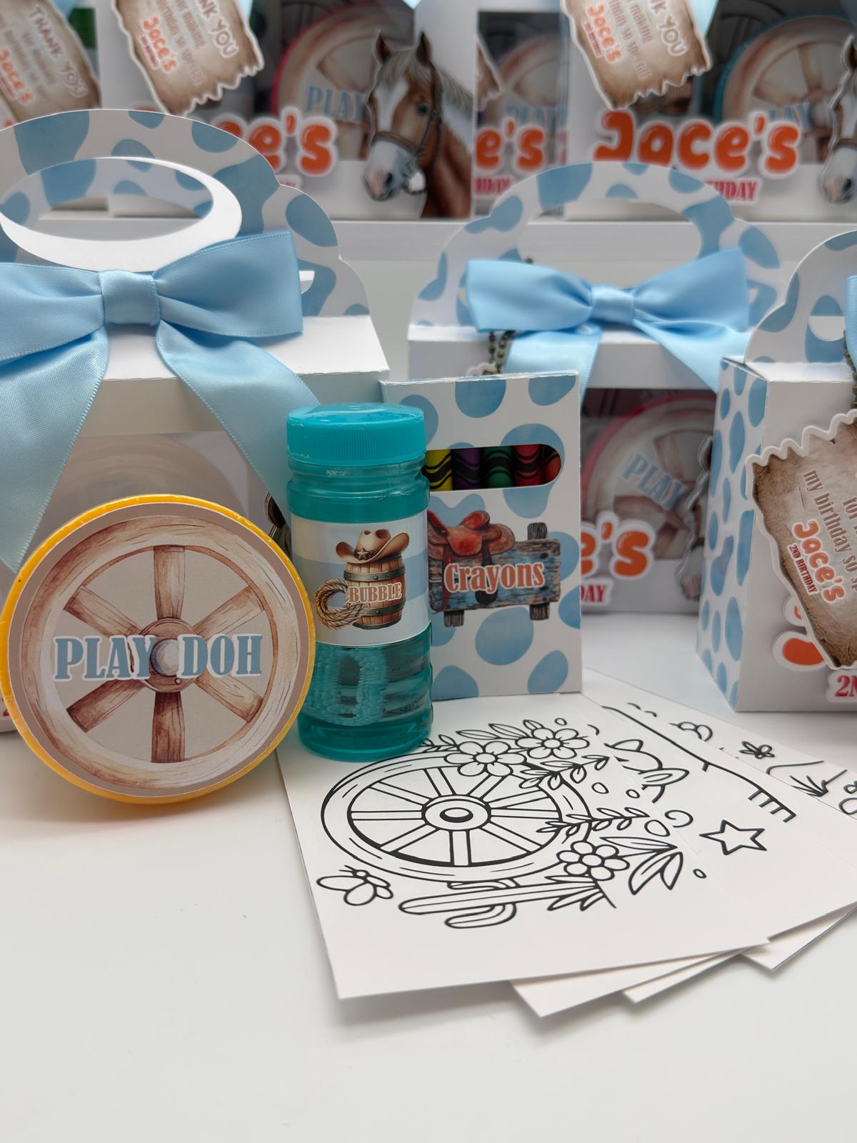 Personalized Kids Activity Kit – Dough, Crayons, Coloring & Bubbles