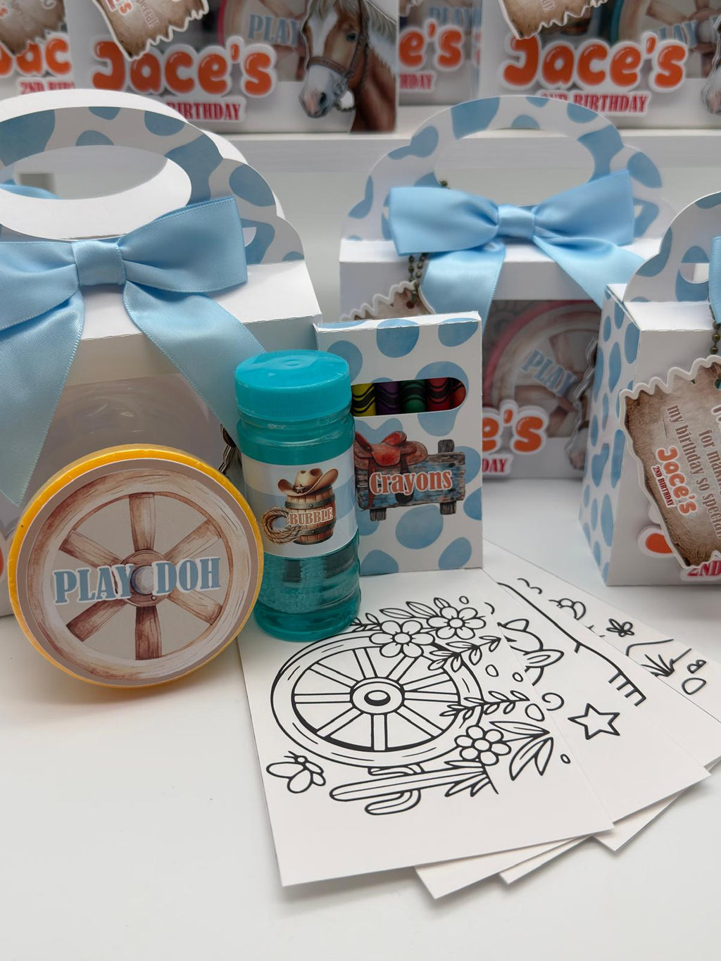 Personalized Kids Activity Kit – Dough, Crayons, Coloring & Bubbles – photo 2