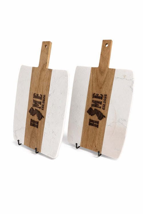Marble & Acacia Wood Cutting Board – Medium | 14" × 11" – photo 2
