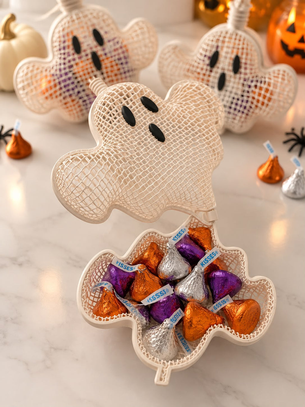 Set of 10 Halloween Ghost Candy Favor Box – 3D Printed