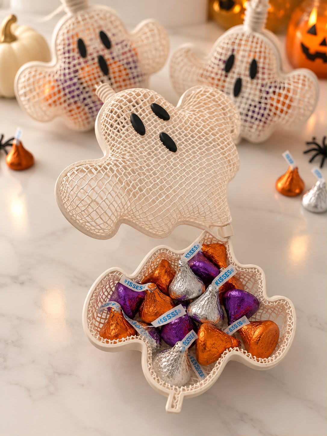 Set of 10 Halloween Ghost Candy Favor Box – 3D Printed