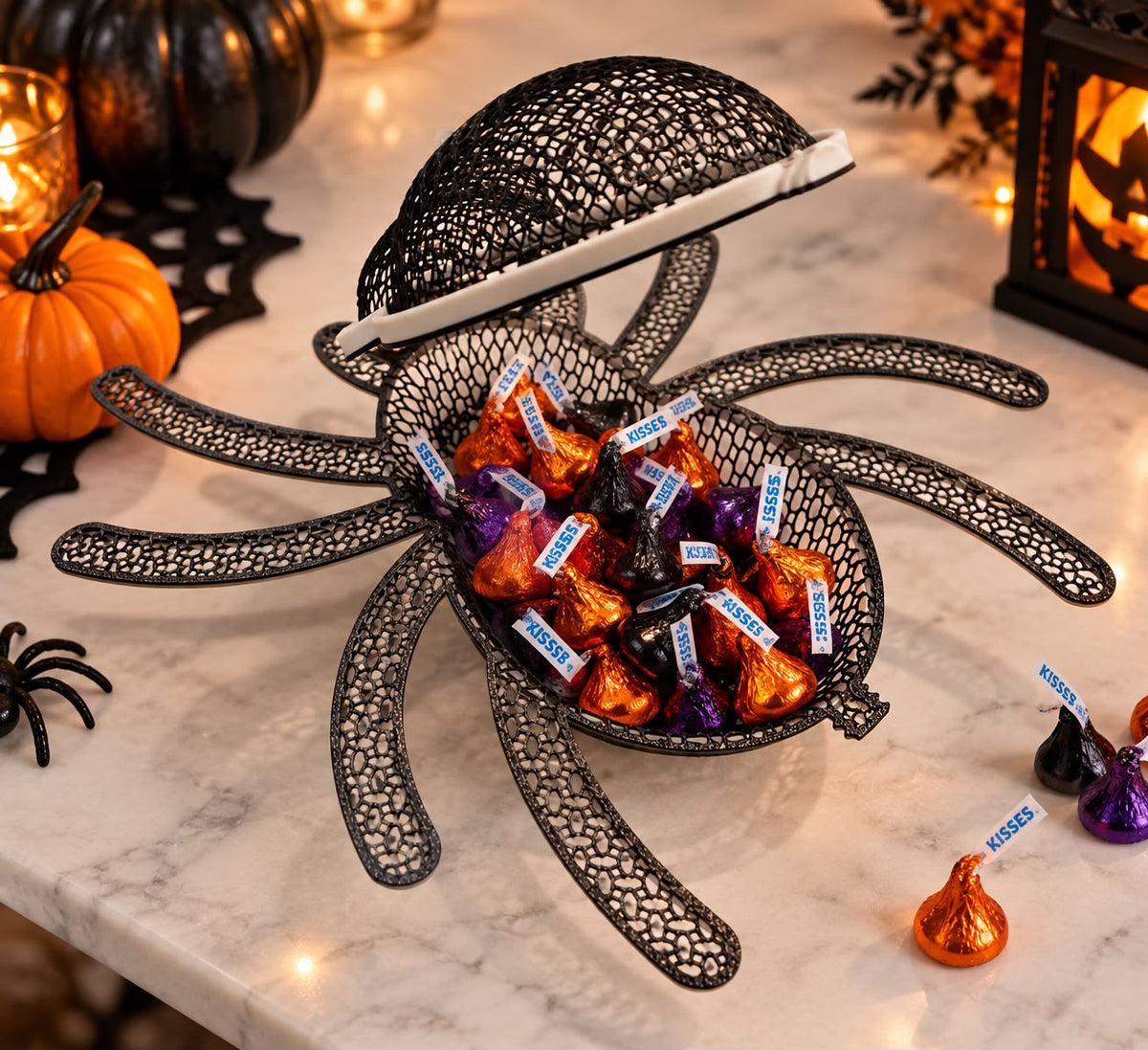 Set of 10 Halloween Spider Candy Favor Boxes - 3D Printed
