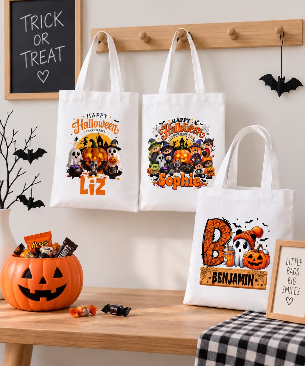 Personalized Halloween Trick-or-Treat Bag with Mini Flashlight