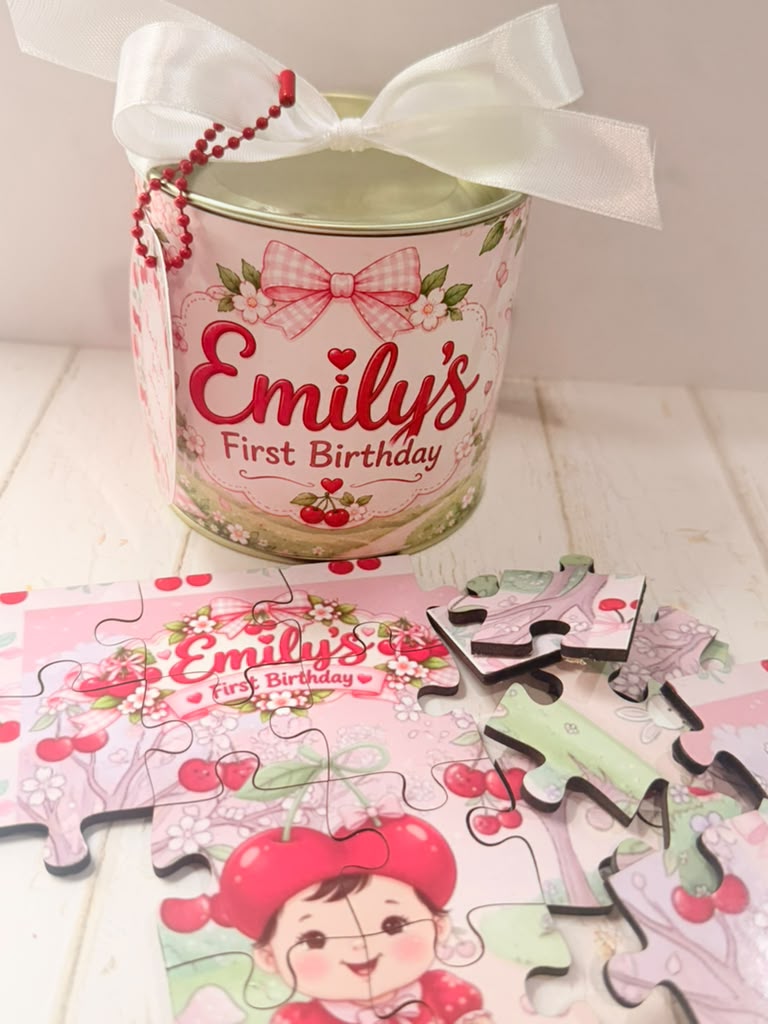 Personalized Puzzle in Keepsake Tin – Kids Party Favor – photo 4