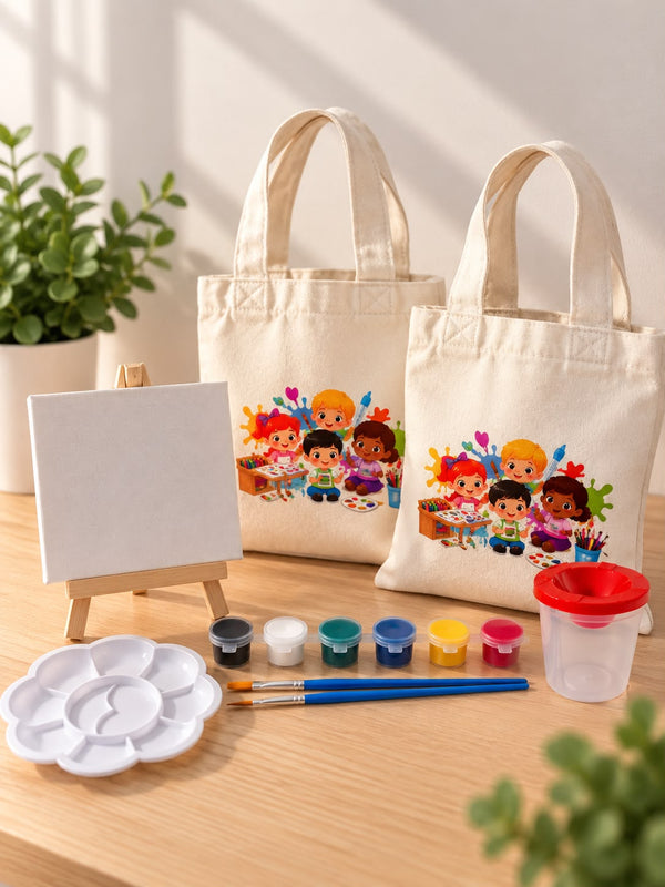 Personalized Painting Kit in Cotton Bag – Kids Party Favor