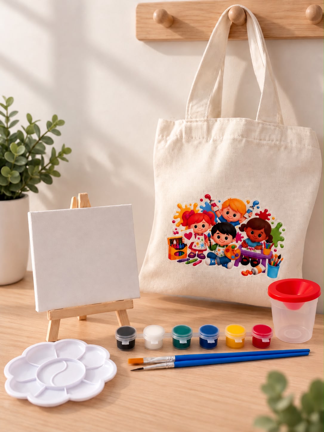 Personalized Painting Kit in Cotton Bag – Kids Party Favor – photo 2