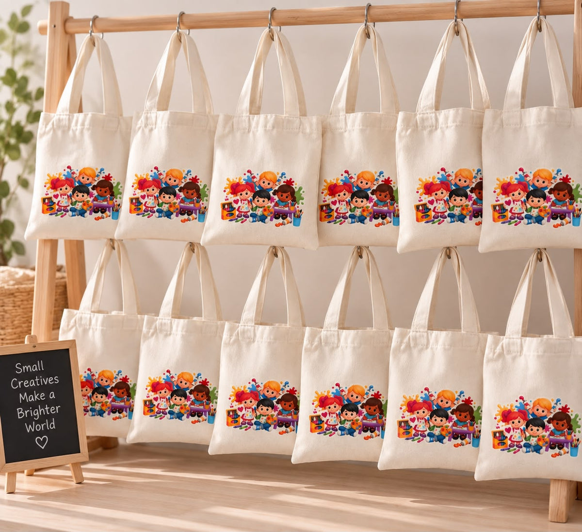 Personalized Painting Kit in Cotton Bag – Kids Party Favor – photo 3