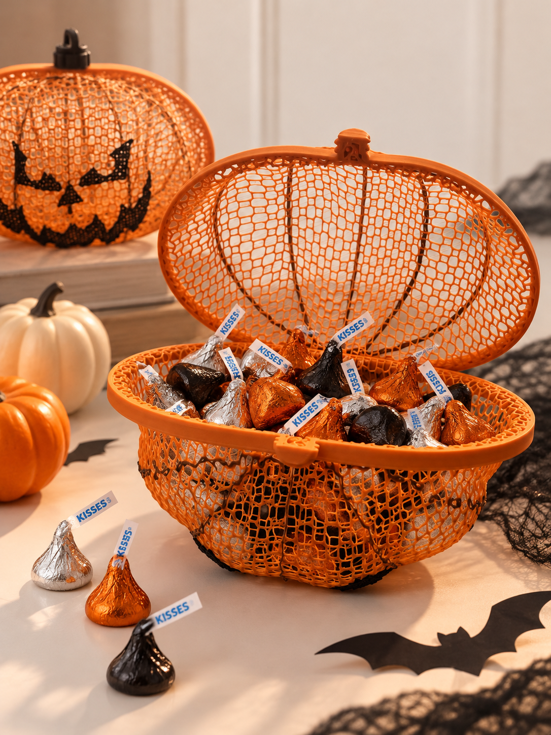 Set of 10 Halloween Pumpkin Candy Favor Boxes - 3D Printed