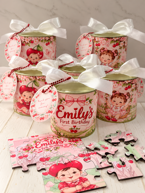 Personalized Puzzle in Keepsake Tin – Kids Party Favor