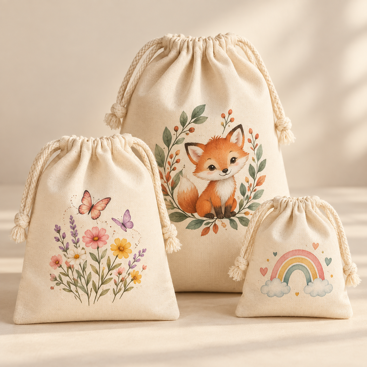 Personalized Cotton Drawstring Favor Bags – photo 2