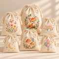Personalized Cotton Drawstring Favor Bags